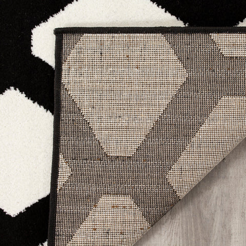 Siecle 16105_18 Cream Black Latticework Area Rug by Novelle Home