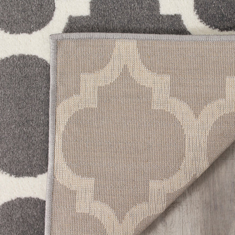Siecle 16106_19 Grey Cream Ogee Pattern Area Rug by Novelle Home