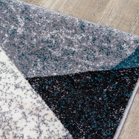 Siecle 16426_139 Grey Teal Triangles Area Rug by Novelle Home