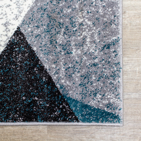 Siecle 16426_139 Grey Teal Triangles Area Rug by Novelle Home