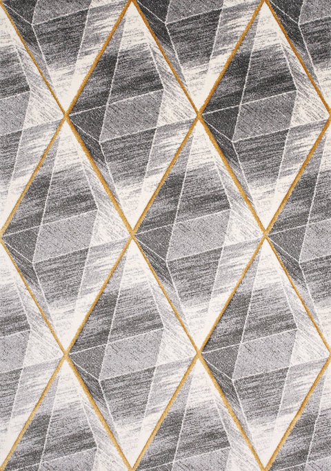 Soho 8942_37 Grey Gold Shaded Diamonds Area Rug by Kalora Interiors