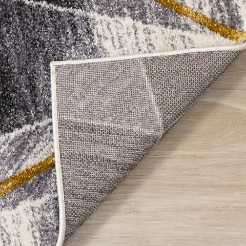Soho Grey White Yellow Shaded Diamonds Rug by Kalora Interiors