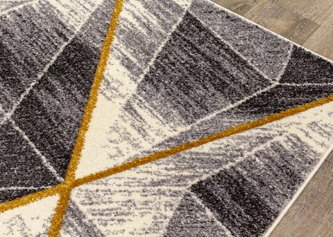 Soho 8942_37 Grey Gold Shaded Diamonds Area Rug by Kalora Interiors