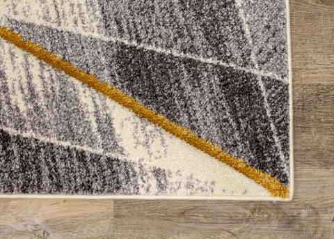 Soho 8942_37 Grey Gold Shaded Diamonds Area Rug by Kalora Interiors