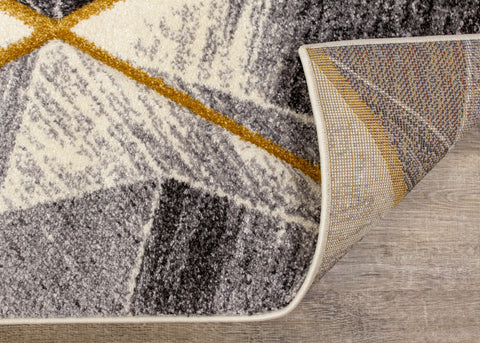Soho 8942_37 Grey Gold Shaded Diamonds Area Rug by Kalora Interiors