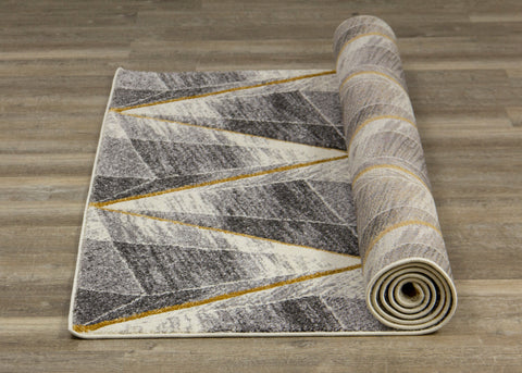 Soho 8942_37 Grey Gold Shaded Diamonds Area Rug by Kalora Interiors