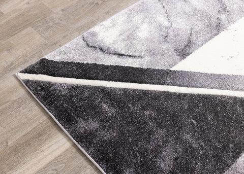 Soho Grey White Geometric Marble Rug by Kalora Interiors