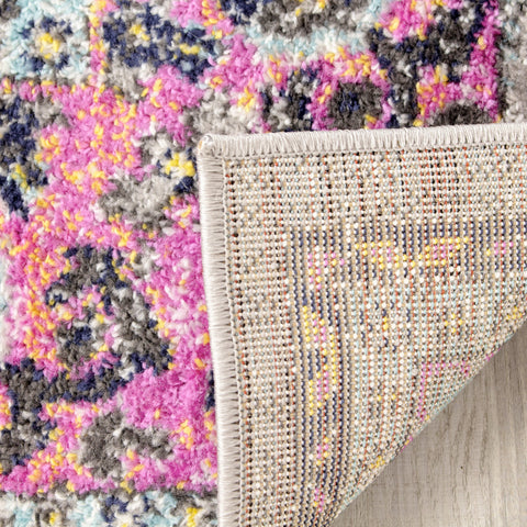 Sovereign B239_0929 Pink Border Blue Orb Oriental Style Area Rug by Novelle Home