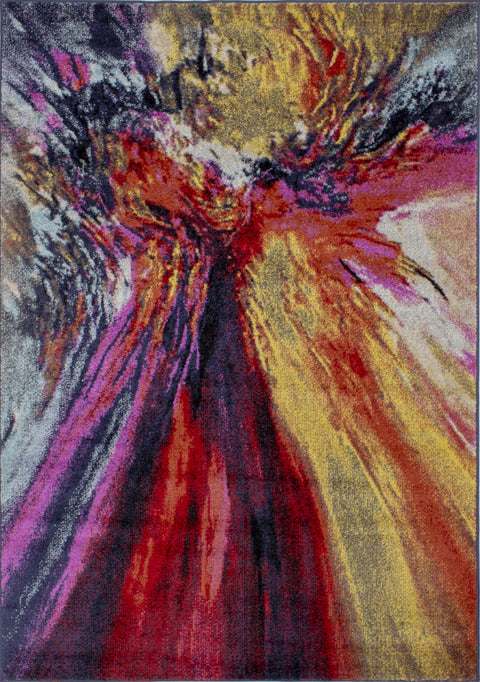 Sovereign B916_0686 Pink Red Yellow Volcano Area Rug by Novelle Home