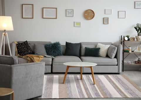 Trellis Grey Brown Banded Indoor/Outdoor Rug by Kalora Interiors