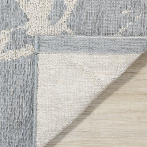 Vista Blue Cream Soft Distressed Indoor/Outdoor Rug by Kalora Interiors