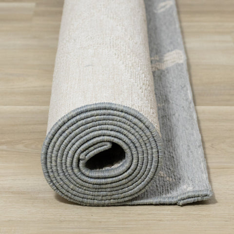 Vista Blue Cream Soft Distressed Indoor/Outdoor Rug by Kalora Interiors