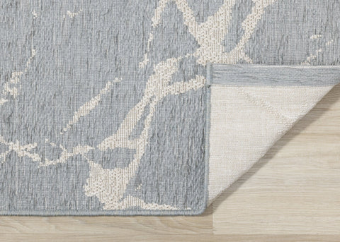 Vista Blue Cream Soft Distressed Indoor/Outdoor Rug by Kalora Interiors