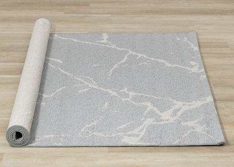 Vista Blue Cream Soft Distressed Indoor/Outdoor Rug by Kalora Interiors