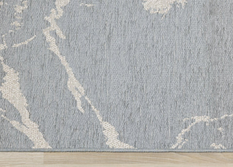 Vista Blue Cream Soft Distressed Indoor/Outdoor Rug by Kalora Interiors