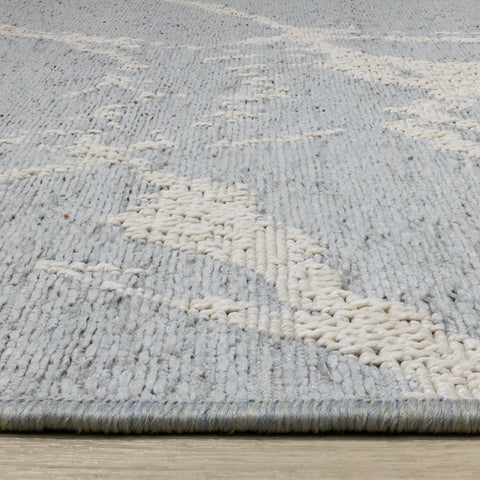 Vista Blue Cream Soft Distressed Indoor/Outdoor Rug by Kalora Interiors