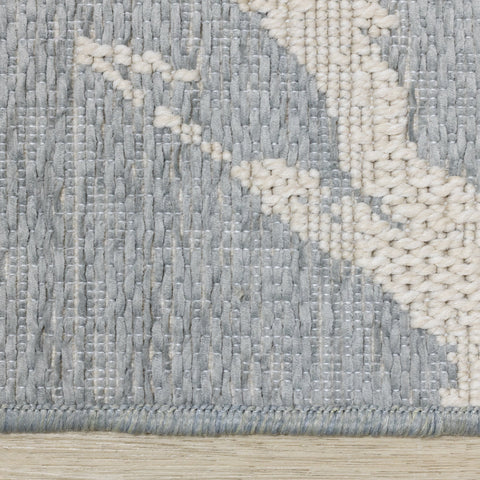 Vista Blue Cream Soft Distressed Indoor/Outdoor Rug by Kalora Interiors