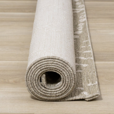 Vista Beige Cream Intricate Suns Indoor/Outdoor Rug by Kalora Interiors