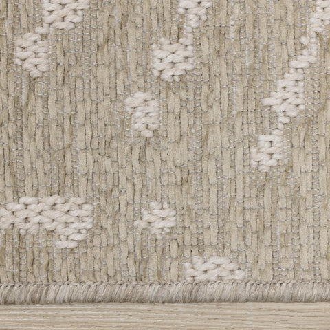 Vista Beige Cream Intricate Suns Indoor/Outdoor Rug by Kalora Interiors