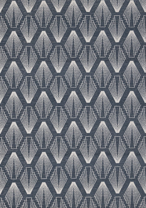 Vista Blue Cream Shell Shapes Indoor/Outdoor Rug by Kalora Interiors