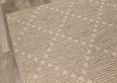 Vista Beige Cream Dot Trellis Indoor/Outdoor Rug by Kalora Interiors