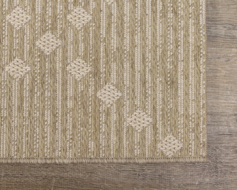 Vista Beige Cream Dot Trellis Indoor/Outdoor Rug by Kalora Interiors