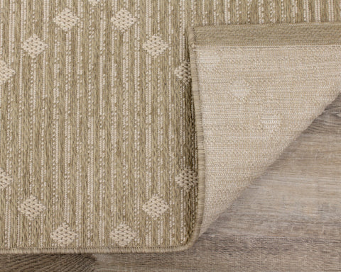 Vista Beige Cream Dot Trellis Indoor/Outdoor Rug by Kalora Interiors