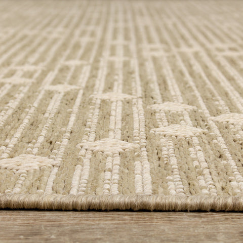 Vista Beige Cream Dot Trellis Indoor/Outdoor Rug by Kalora Interiors