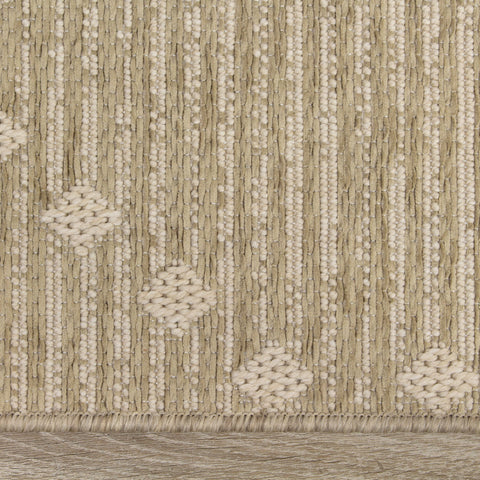 Vista Beige Cream Dot Trellis Indoor/Outdoor Rug by Kalora Interiors