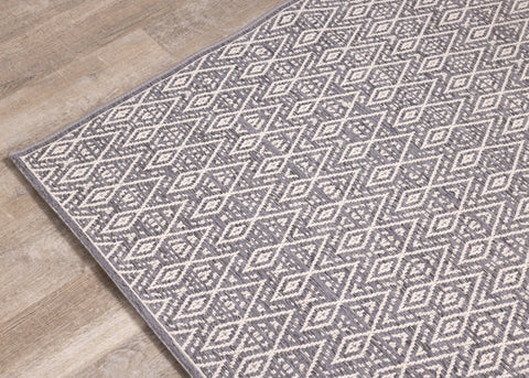 Vista Grey Cream Tribal Indoor/Outdoor Rug by Kalora Interiors