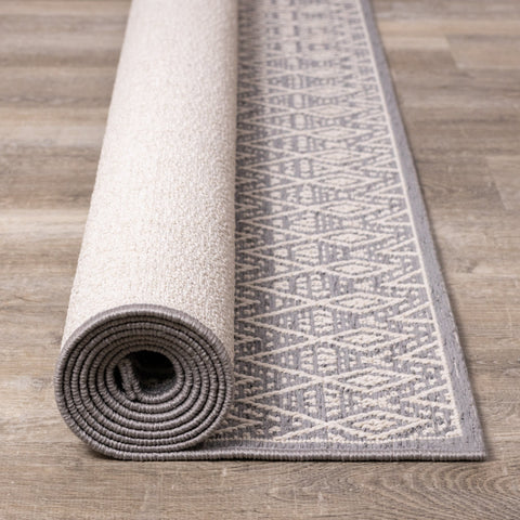 Vista Grey Cream Tribal Indoor/Outdoor Rug by Kalora Interiors