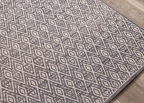 Vista Grey Cream Tribal Indoor/Outdoor Rug by Kalora Interiors