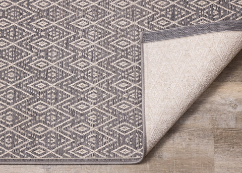 Vista Grey Cream Tribal Indoor/Outdoor Rug by Kalora Interiors