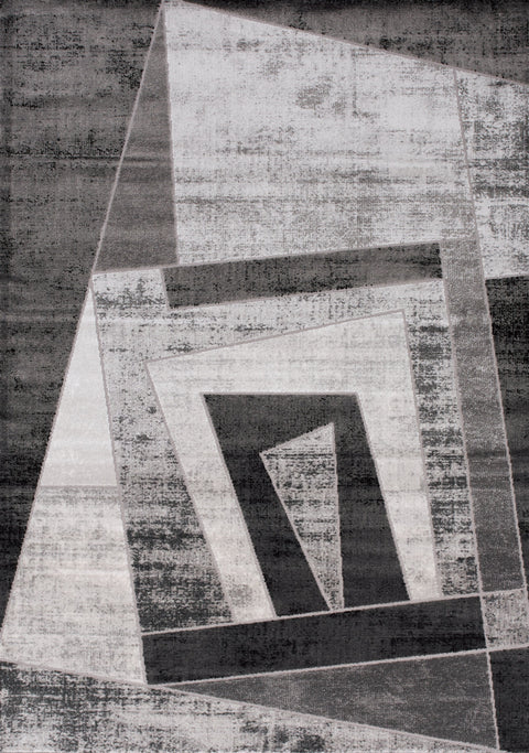 Chorus Grey Black Geometric Rug by Kalora Interiors