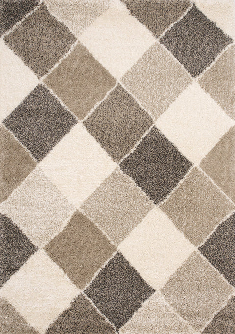 Maroq Cream Beige Diamonds Rug by Kalora Interiors