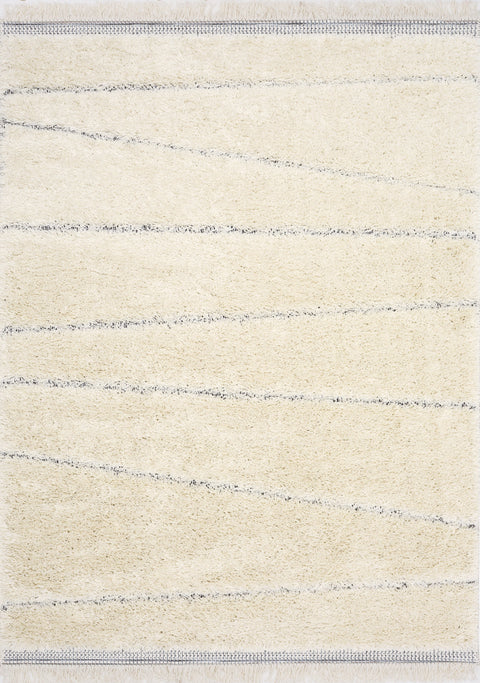 Novato Cream Grey Asymmetrical Lines Rug by Kalora Interiors