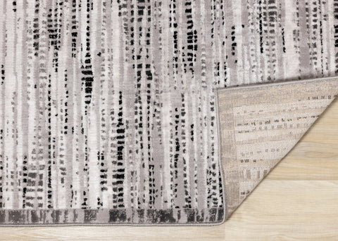 Chorus Black Grey White Iridescent Plush Rug by Kalora Interiors