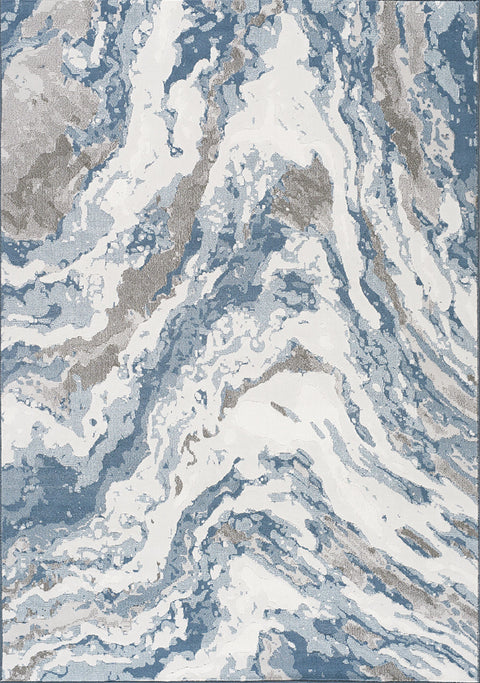 Intrigue Beige/Blue/Cream Rushing Water Rug by Kalora Interiors