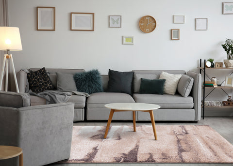 Sable Pink Purple Cream Sunset Cloud Sky Rug by Kalora Interiors