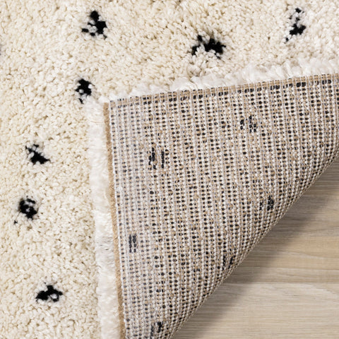 Maroq Cream Black Polka Dot Shag Rug by Kalora Interiors