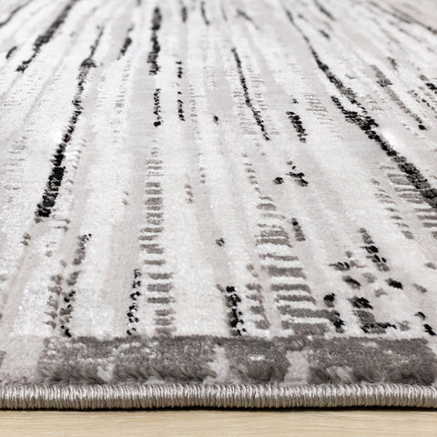 Chorus Black Grey White Iridescent Plush Rug by Kalora Interiors