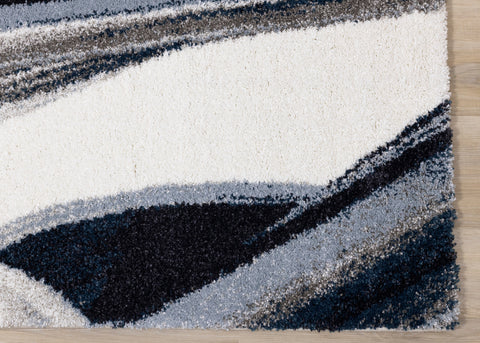 Sable Cream Blue Grey Botanical Frieze Rug by Kalora Interiors