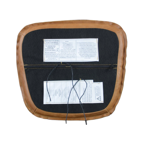 Metal Crossback Leather Cushion Seat | Cognac | by LH Imports