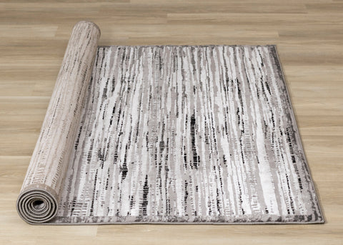 Chorus Black Grey White Iridescent Plush Rug by Kalora Interiors