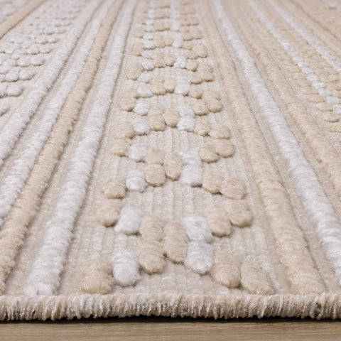 Lawson Beige Grey Cream Tribal Machine Washable Rug by Kalora Interiors