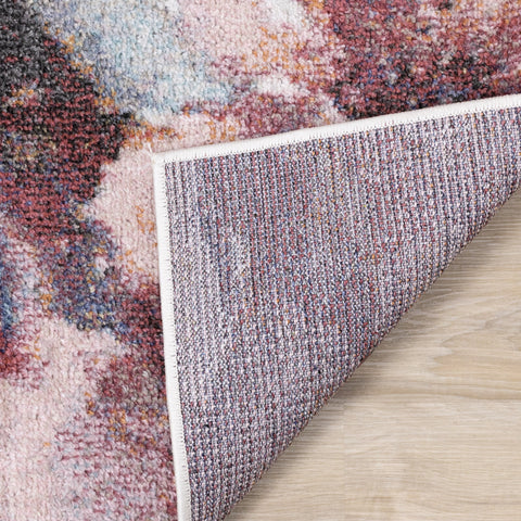 Fresco Blue Pink Yellow Cherry Blossom Rug by Kalora Interiors