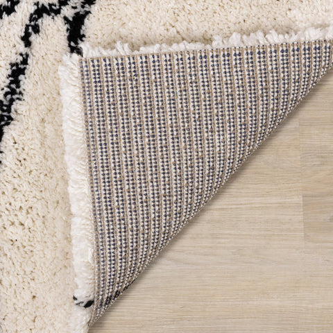 Maroq Cream Brown Grey Sprouting Vine Shag Rug by Kalora Interiors