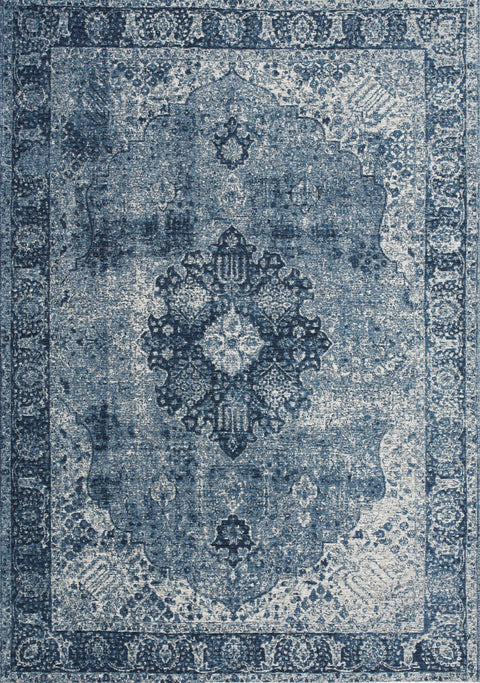 Cathedral Blue Cream Elaborate Border Rug by Kalora Interiors