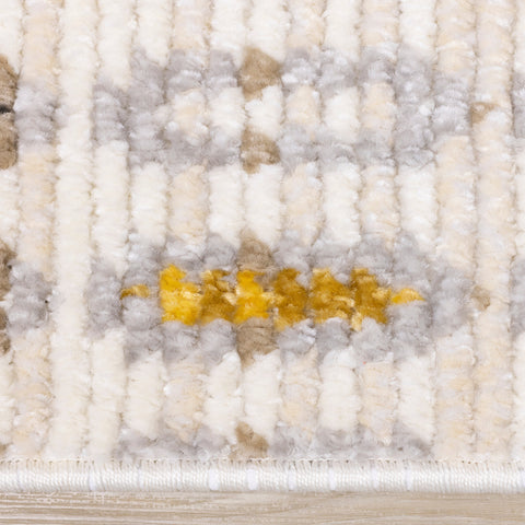 Calabar Cream Yellow Grey Bold Southwestern Rug by Kalora Interiors