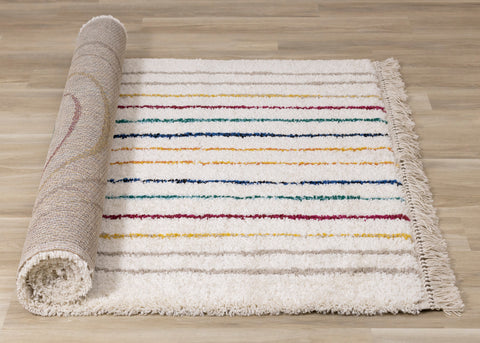 Bora Double Rainbow Shag Rug by Kalora Interiors